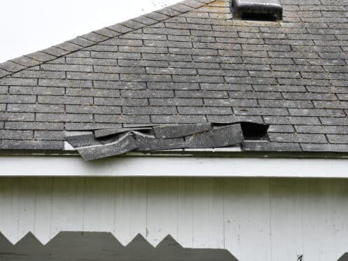 Damaged roof